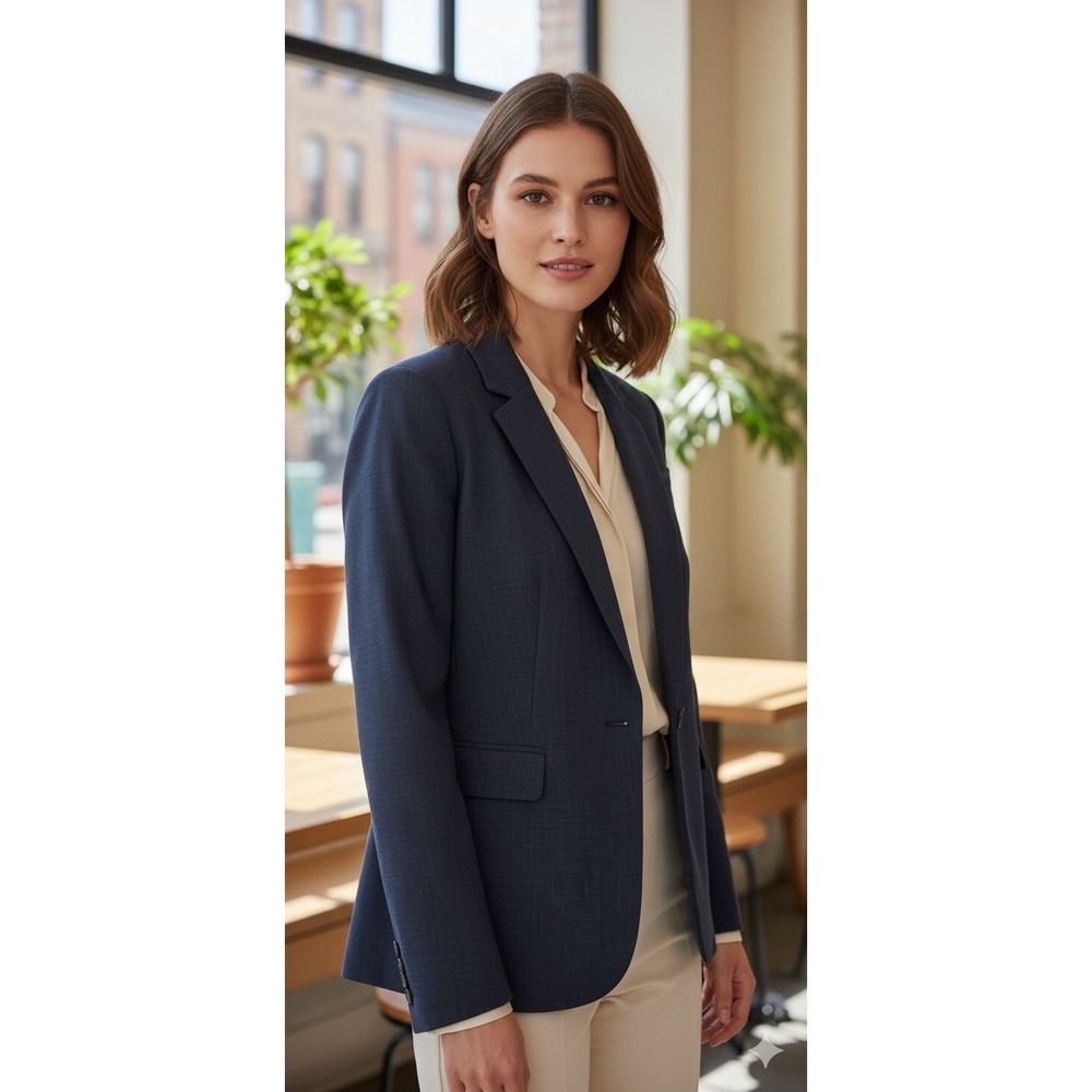 Banana Republic Wool Blazer Women's Preppy Business Casual‎ Jacket Blue Size 6